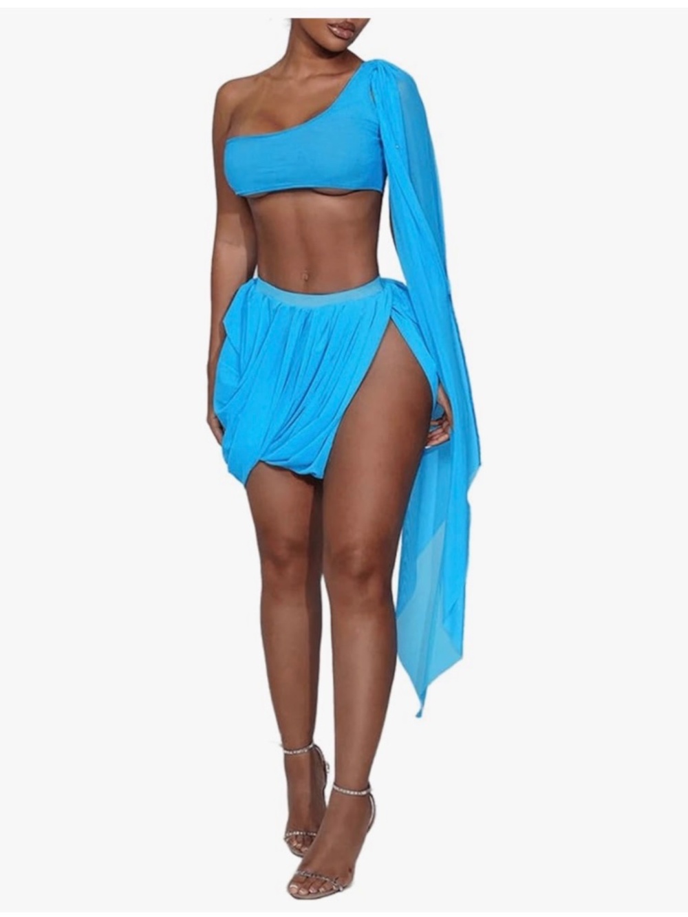 Women's 4 Piece Swimsuits One Shoulder Bikini Set